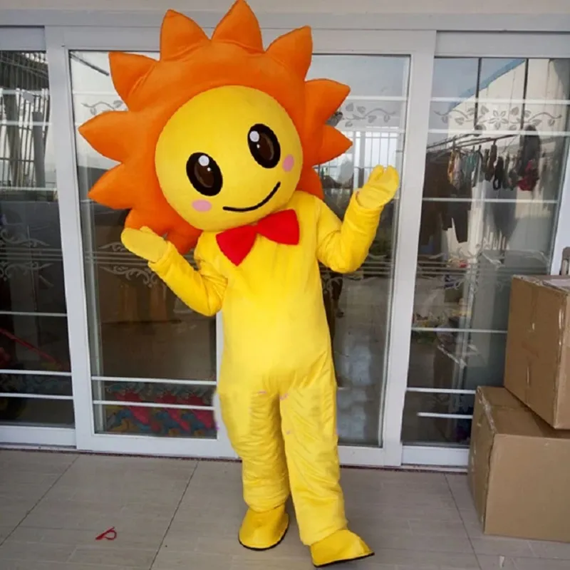 Halloween süße Sonnenblume Maskottchen Kostüm Top -Qualität Cartoon Sonnenblume Anime Thema Charakter Karneval Erwachsene Größe Weihnachtsgeburtstagsfeier Outdoor Outfit Anzug