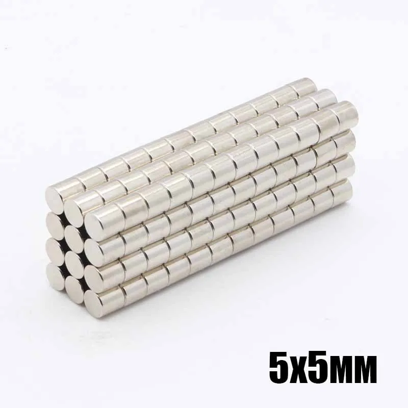 100 sztuk N35 Round Magnesy 5x5mm Neodymium Stałe NDFEB Silne Potężny Małowy Mały Mały Mały