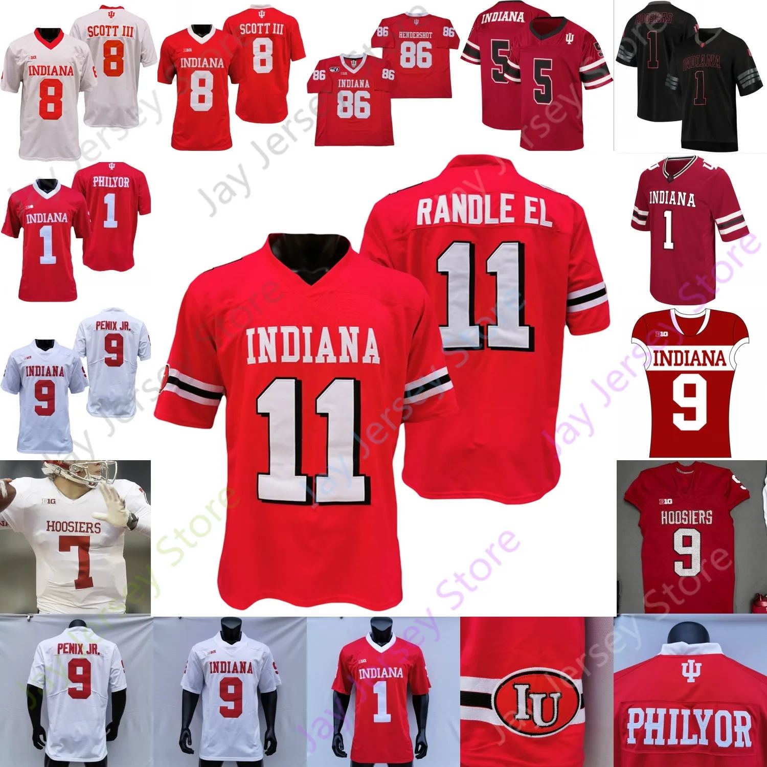 Indiana Hoosiers NCAA College Football Jersey per uomini, donne, giovani, bambini