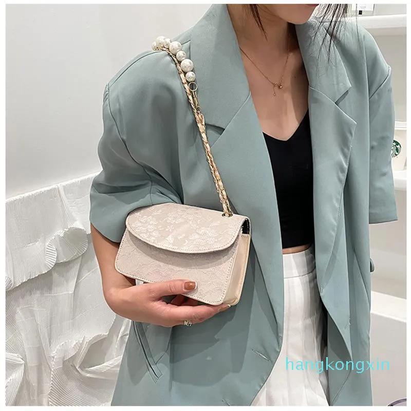 Sacos da noite 2021 Moda Pearl Ombro Bag Mulheres Designer Messager Messagebags Feminino Veludo Square Square Shop SAC A