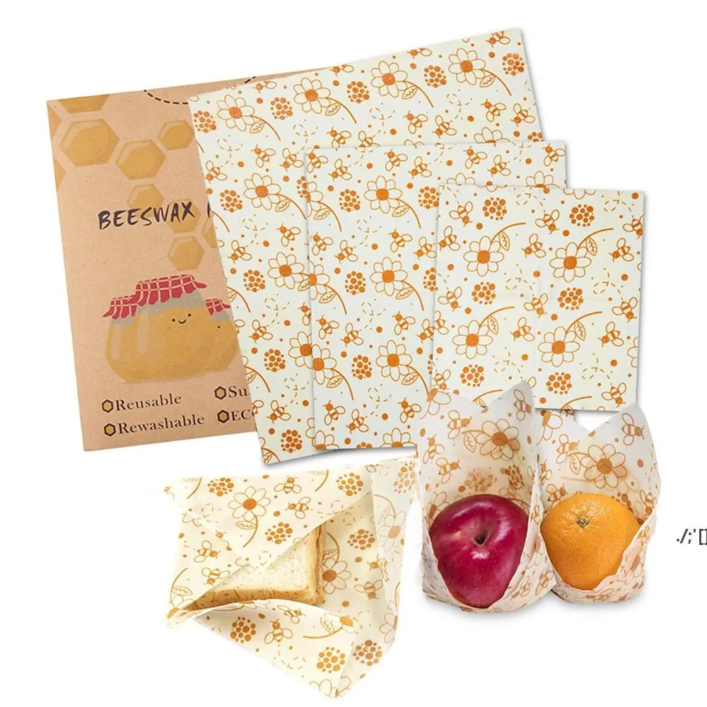 3 pièces/ensemble zéro déchet alimentaire emballage réutilisable durable en plastique sans cire d'abeille emballage de stockage des aliments écologique Snack Wrap RRD12024