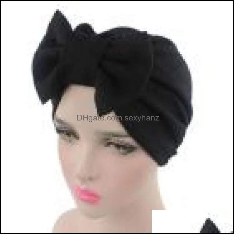 women Turban Hat India Cap Muslim Hats Hairnet Chemo Caps Flower Bonnet Bow Cancer Chemo Hat Beanie Scarf Turban Head Wrap Cap1