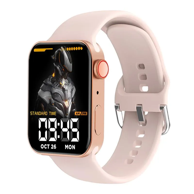 2022 Nouvelle IWO Series 7 Smart Watch 1,75 pouce bricolage visage bracelet de la fréquence cardiaque Hommes Femmes Fitness Tracker T100 Plus Smartwatch pour Android Xiaomi iOS Téléphone PK R7 W26 W37 T500