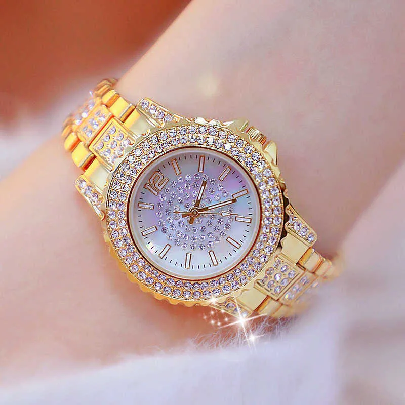 Reloj Mujer Elegante Gold Frauen Uhren Marke Luxus Damenuhr Wasserdichte Edelstahl Kleid Uhr Montre Femme 210527