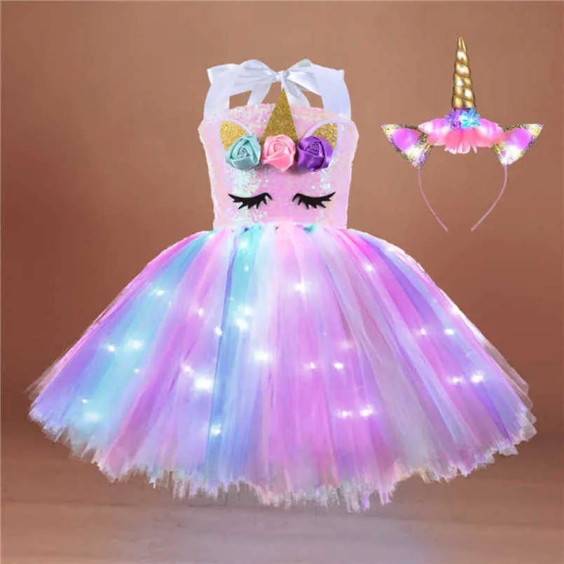 Halloween Luminoso Unicorno Ragazza Vestito Estivo LED Halloween