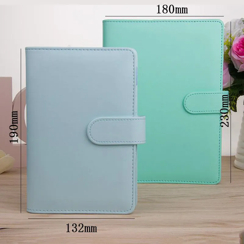 Cubierta de cuero artificial Bloc de notas Cuadernos de hojas sueltas Carpeta de archivos sin papel Organizador Macaron A6 Carpeta de cuaderno Suministros de bloc de notas