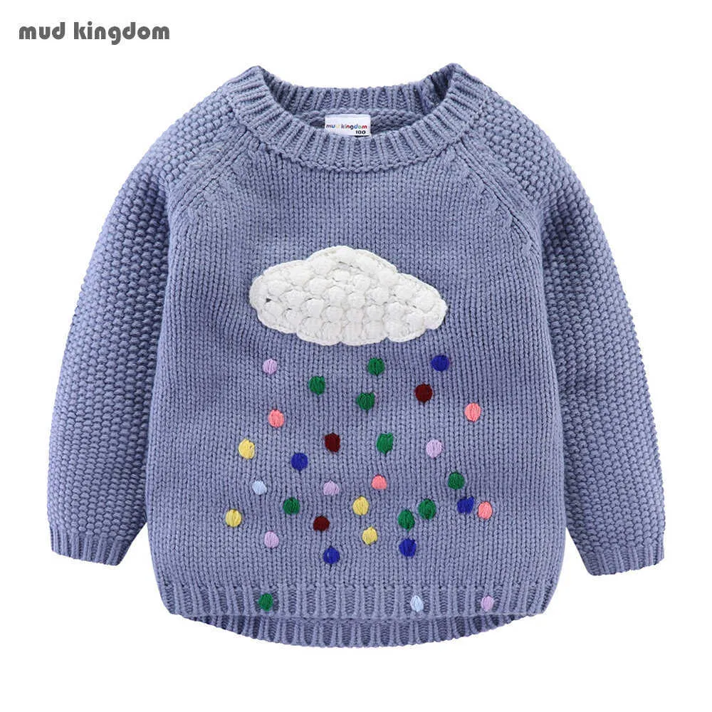 Mudkingdom Girls Sweater Colorful Cloud et Rains Vêtements tricotés pour 210615