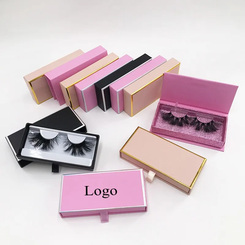 High Quality Push-pull hard magnetic Lash box Custom Eyelash Packaging Lashes3d Wholesale Vendor 25mm Fluffy 5D False Eyelashes Handmade Mink Lashes