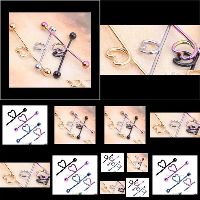 wholesale crazy fashion punk jewelry muti-color individuality ear industrial piercing