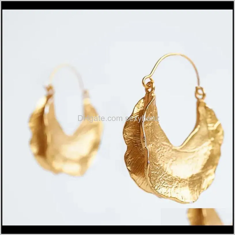hyperbole geometric gold metal leaf drop earrings for women trendy simple long alloy big hanging earring luxury jewelry gifts dangle &