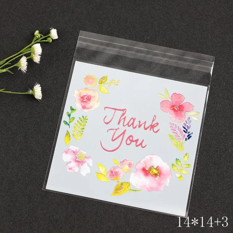 Thank You Plastic Bags For Candy Lollipop Cookie Packaging Bag