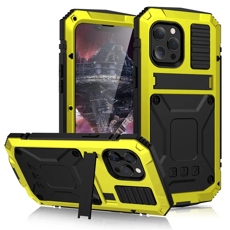 Heavy Duty Protection Phone Cases for iphone 15 14 13 12 pro max 11 XS Military-grade shock Resistant Waterproof Dusty-proof Full Cover with Stand