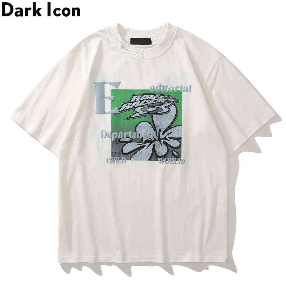 Imprimir streetwear homens mulheres t-shirt manga curta tripulação de verão hipster tshirts pano de casal 210603