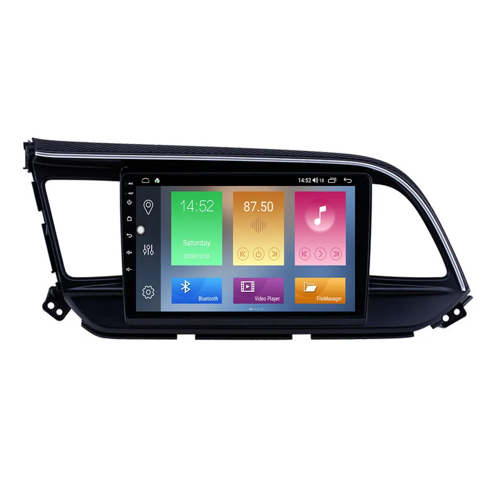 Touchscreen Auto DVD Radio Player voor Hyundai Elantra-2019 LHD met GPS USB WIFI AUX-ondersteuning CarPlay SWC Android 10 9 inch