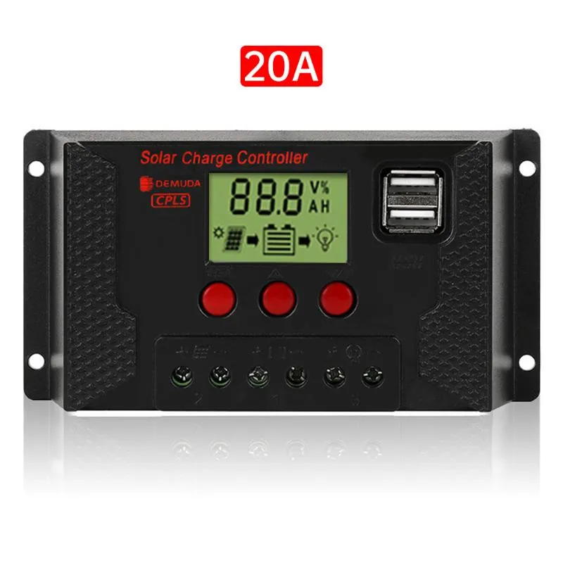 Display PWM Solar Battery Protection Intelligent Panel Regulator Charge Controller 10A-30A DC12V 24V 48V ATV Parts225e