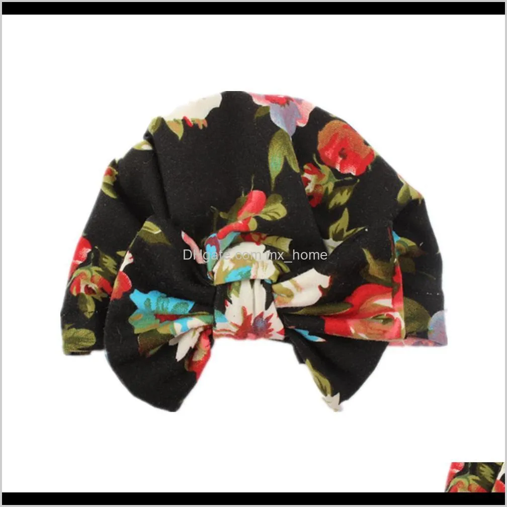 new cotton children`s hat bowknot pullover cap printed baby baotou cap children`s hat