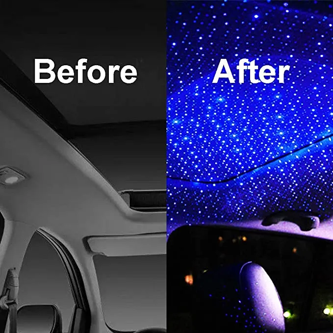 Luce di proiezione sul tetto dell'auto USB portatile Star Night Lights LED regolabile Galaxy Atmosfera Illuminazione Lampada per proiettore interno per Cei2874