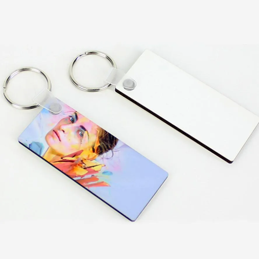 Blank Keychain for men women Party Favor Sublimation Personality Keychains Ornament MDF Coated Board Double-sided Heat Transfer Keychaines Transfers