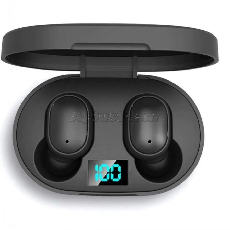 E6S TWS Bluetooth hörlurar Trådlösa headset för Xiaomi RedMi Buller Avbryta öronproppar med Mic Handsfree hörlurar med detaljhandeln