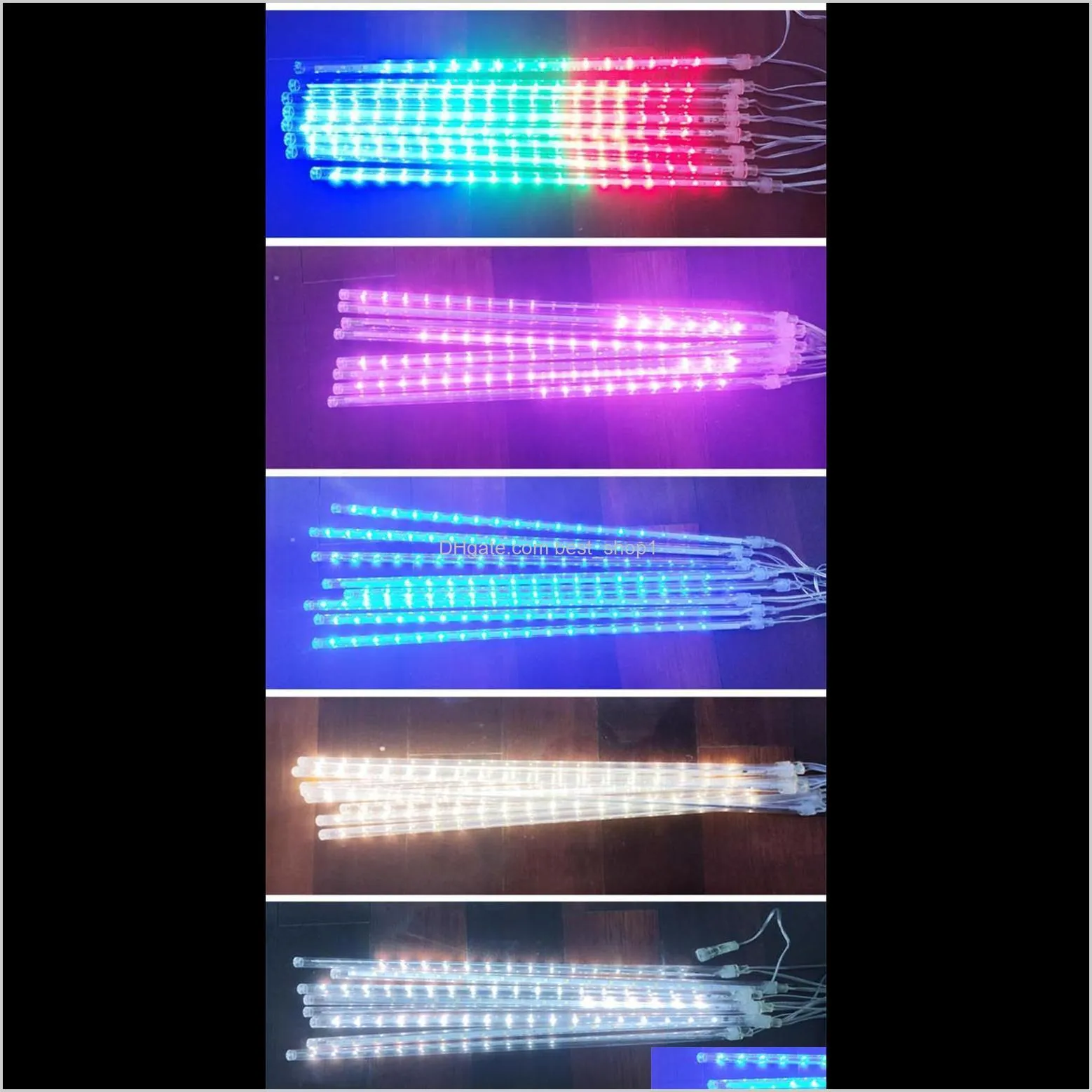 30cm 8lamps/set christmas decorations lights meteor shower lamp set led light bar decorative outdoor waterproof tube colored light