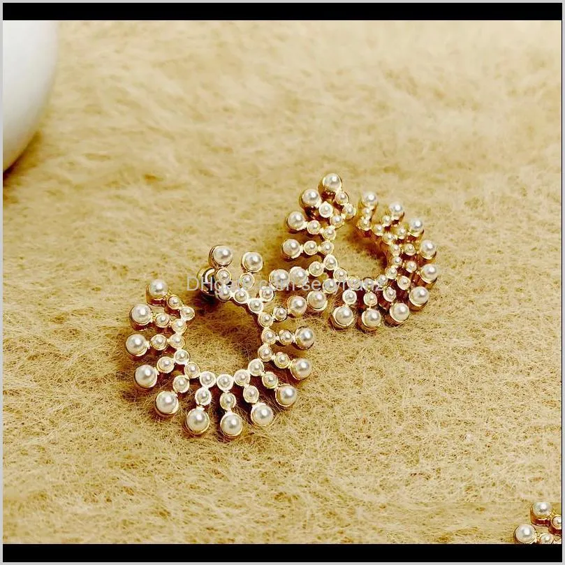 gift earrings for women trend elegant simulated pearl geo stud lindo anti-allergic lady statement earring