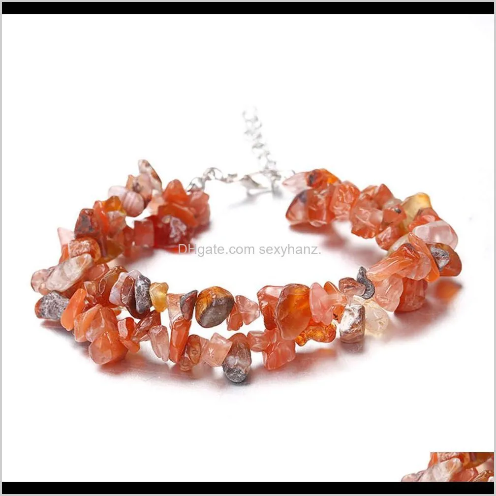 seven vein ring natural crystal agate gravel double layer bracelet b002