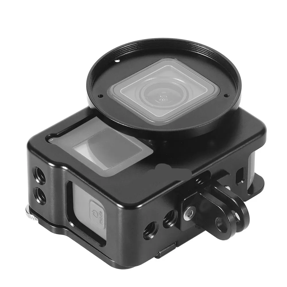 Montage kooi voor GoPro-e Hero7 / 6/5 Zwart Camera Accessoire Vlogg-ING-kooi met filtermontage / microfoon adapterhouder