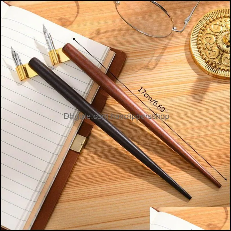 Wood Manga Calligraphy Dip Pen Holder +6 Nibs For Lettering Skiching Drawing Kit T5UA Fountain Pens