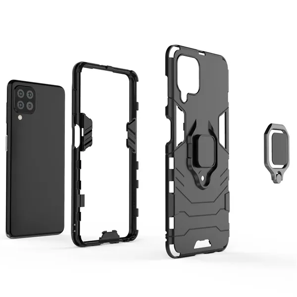 Capas híbridos de sucção do suporte do carro para Samsung Galaxy A82 A22 S21 Fe Ultra Plus A32 5G A20S Disco Hard PC + TPU + Anel de Dedo Defensor Telefone Móvel Voltar Capa Para Iphone 13 Pro Max