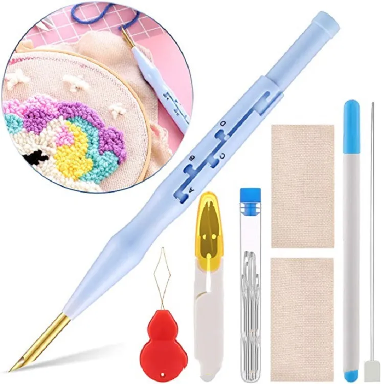 Magic Needle Embroidery Pen Stitching Punch Needles Tool Sets DIY Craft