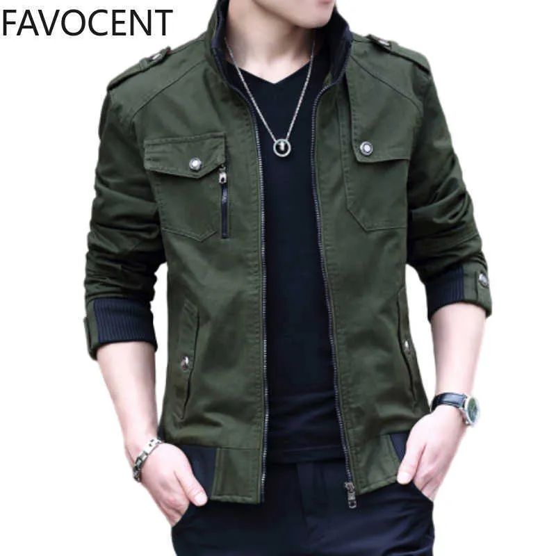 Jaqueta Mens Moda Moda Casaco Militar Casaco Homem Bomber Jaqueta Stand Male Casacos Casuais Streetwear Chamarras Para Hombre 211009