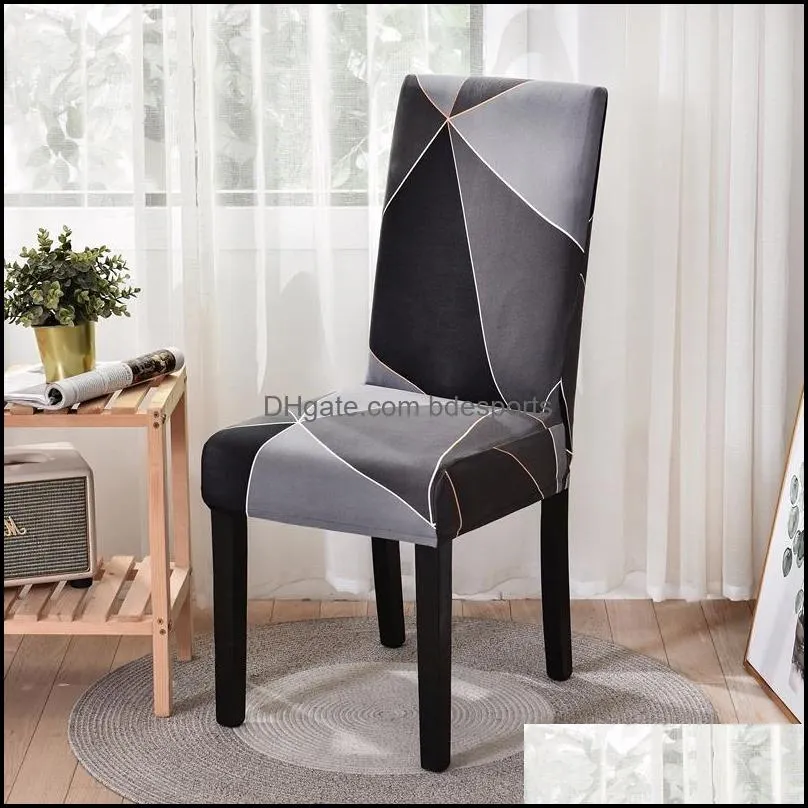 Chair Covers Geometric Spandex Cover Stretch Elastic Slipcovers Seat For Dining Room Kitchen Wedding Banquet El