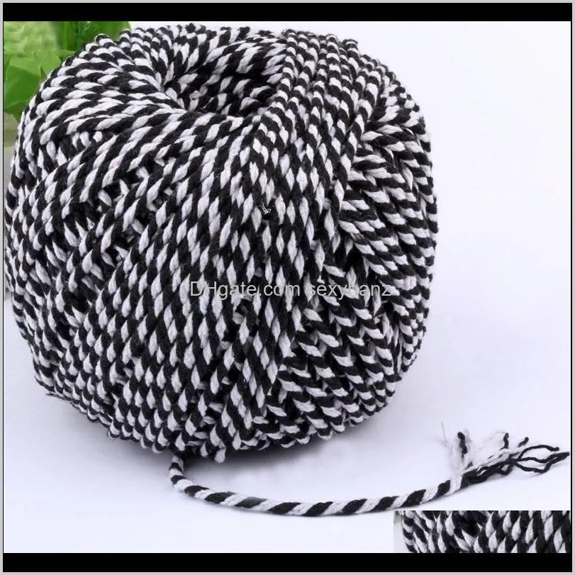 twine string 150meters/roll 3mm cotton cords rope for home handmade christmas gift packing craft projects diy ockt#