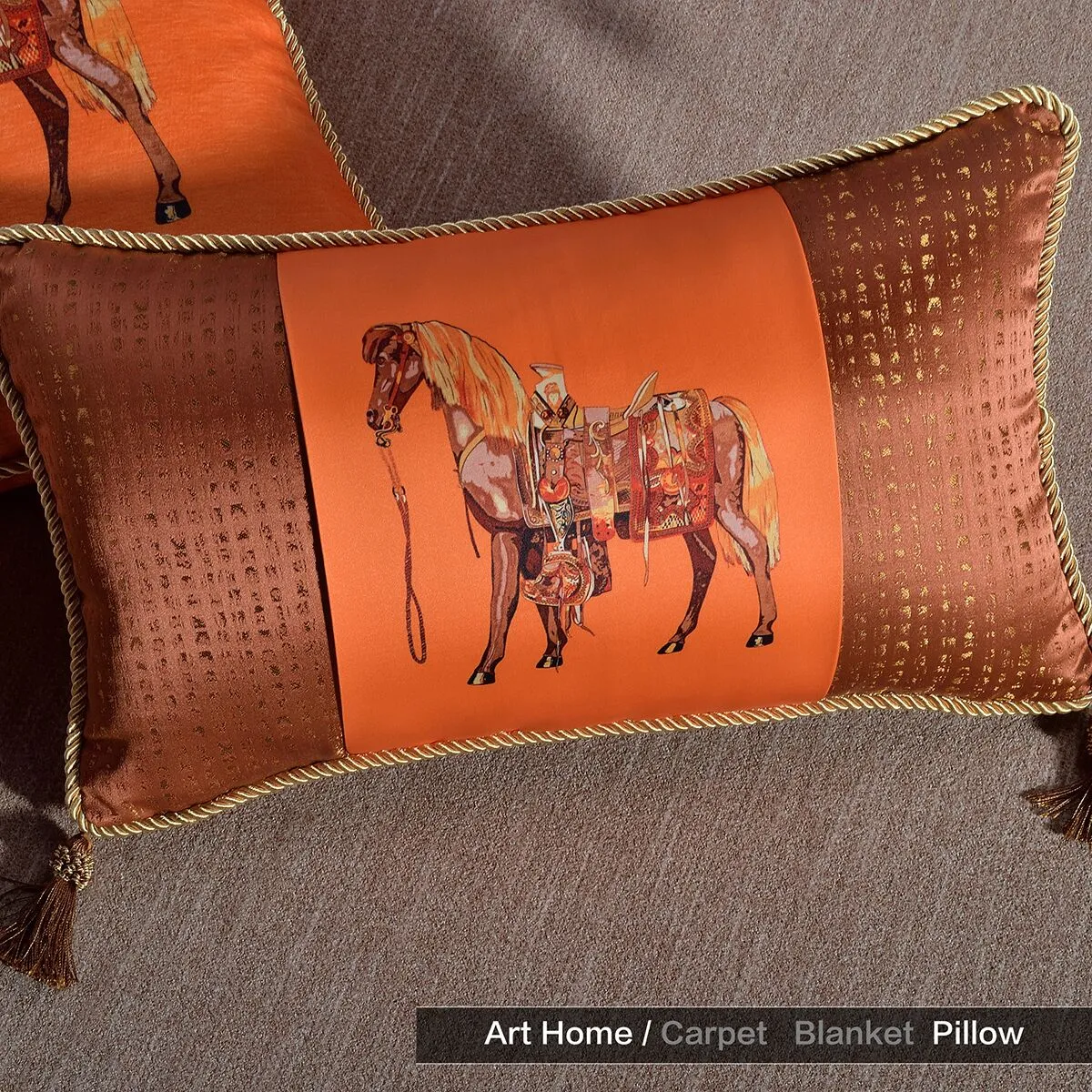 Lyxig klassisk kuddeväska vagn och brev mönster skyltar Tassel Hängsmycke dekorerade Chenille Material Pillowcase Kuddehölje för heminredning Presenter