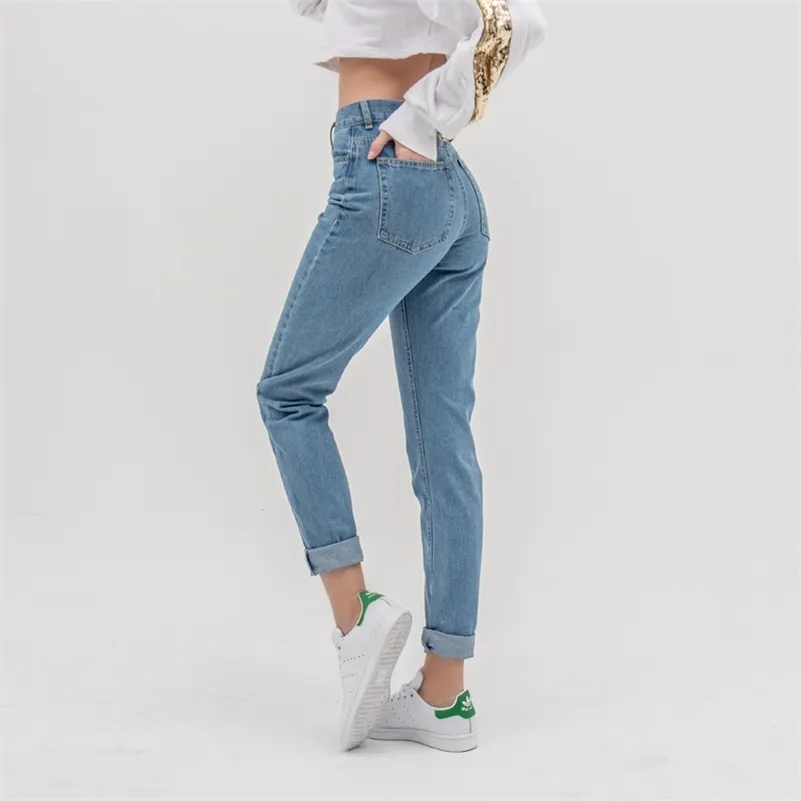 Luckyoyo Jean Woman Mom Dżinsy Spodnie Chłopak Dżinsy Dla Kobiet Z Wysoką Talią Push Up Duży Rozmiar Damskie Dżinsy Denim 5XL 210715