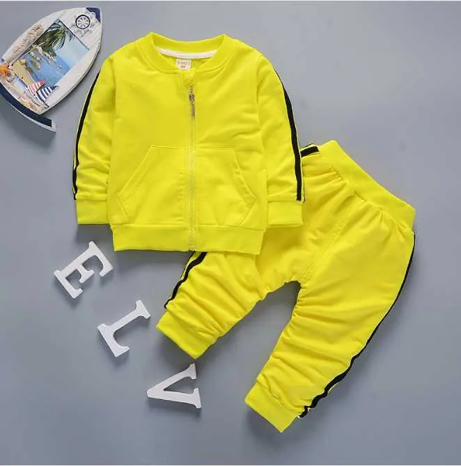 Spring Autumn Baby Boys Girls Clothes Set Children Cotton Sport Jacket Pants 2 Piece Toddler Fashion Costume Kids Tracksuits