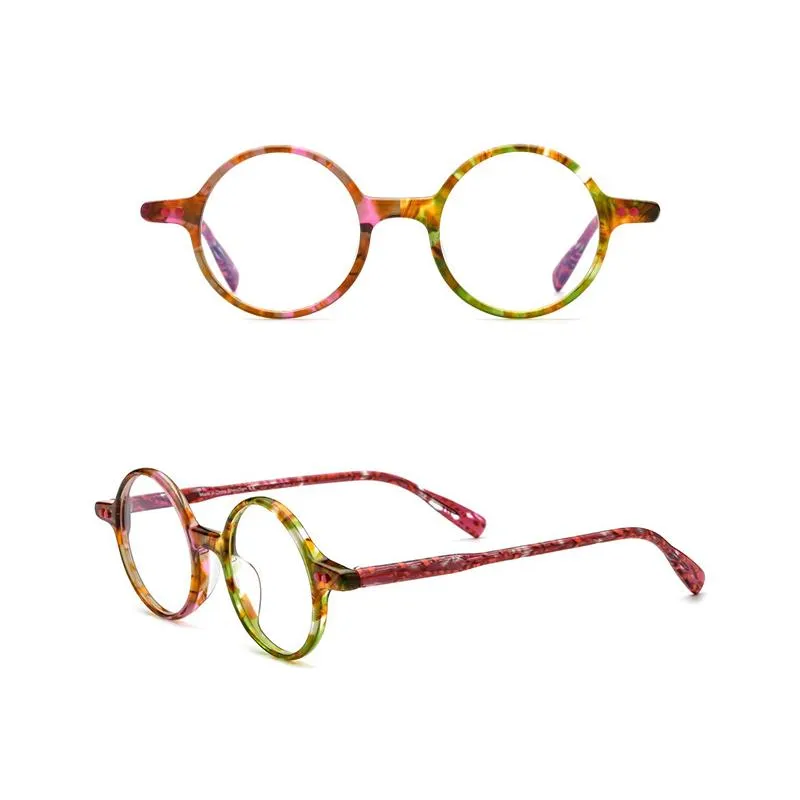 Moda de óculos de sol Frames Belight Optiacl Acetato redondo formato colorido combinado moldura Menino Mulheres prescrição Óculos retro ópticos e