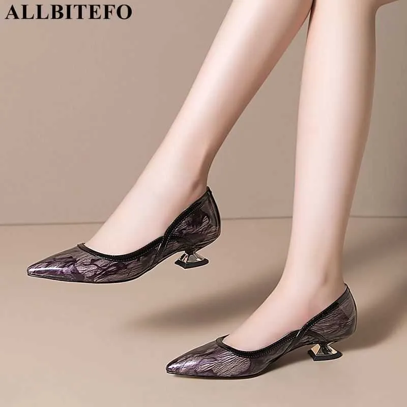ALLBISEFOサイズ33-43本革女性ヒールシューズファッションセクシーな女性のパーティーの結婚式の靴ハイヒールの女性のハイヒールの靴210611