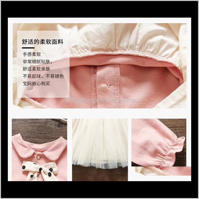 2021 new spring newborn girl mesh-knit waistcoat + tutu suit for baby children girls clothes 1 year anniversary sets w3dg