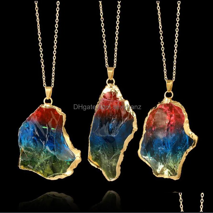 New Natural Crystal Quartz Healing Point Chakra Bead Gemstone Necklace Pendant original natural stone-style Pendant Necklaces Jewelry