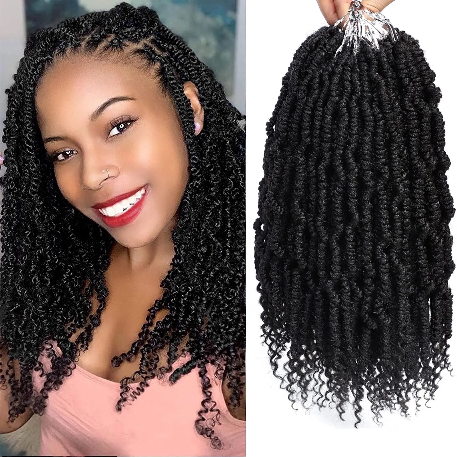 Bomb Twist Crochet Hair 14 Inch Passion Twist Hair 24 Strands/PCS Spring Twist Crochet Hair Pre Twisted For Black Women LS02