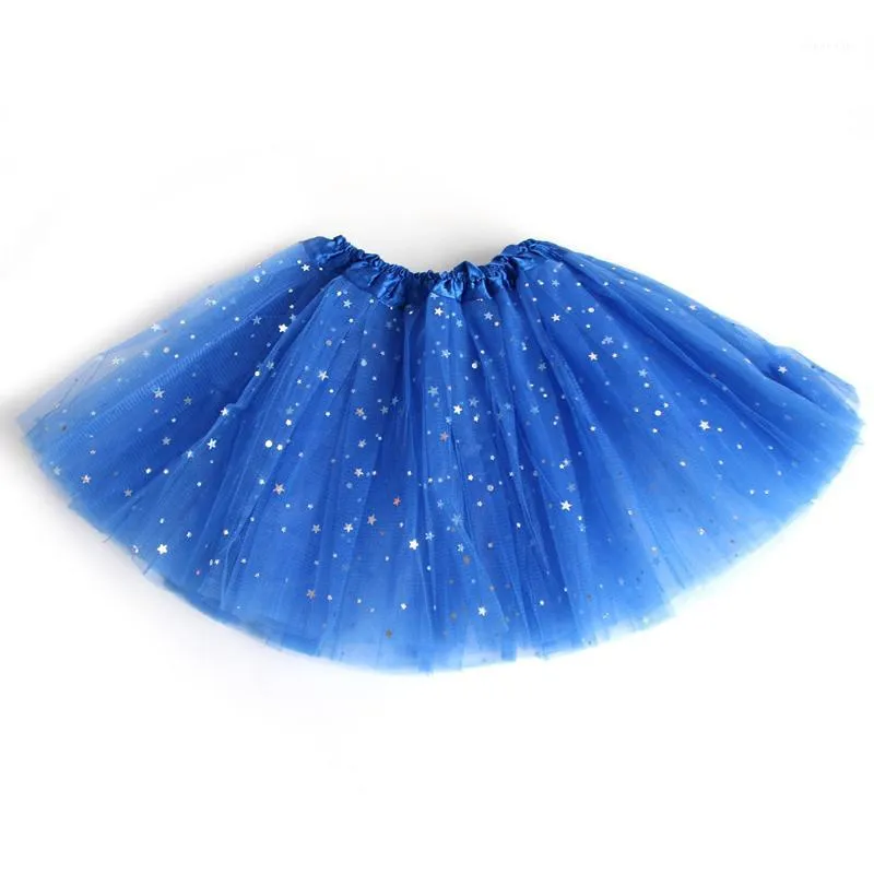 Saias 3-8t baby star glitter dança tutu saia 3 camadas tulle toddler pettiskirt tule meninas crianças brilhando