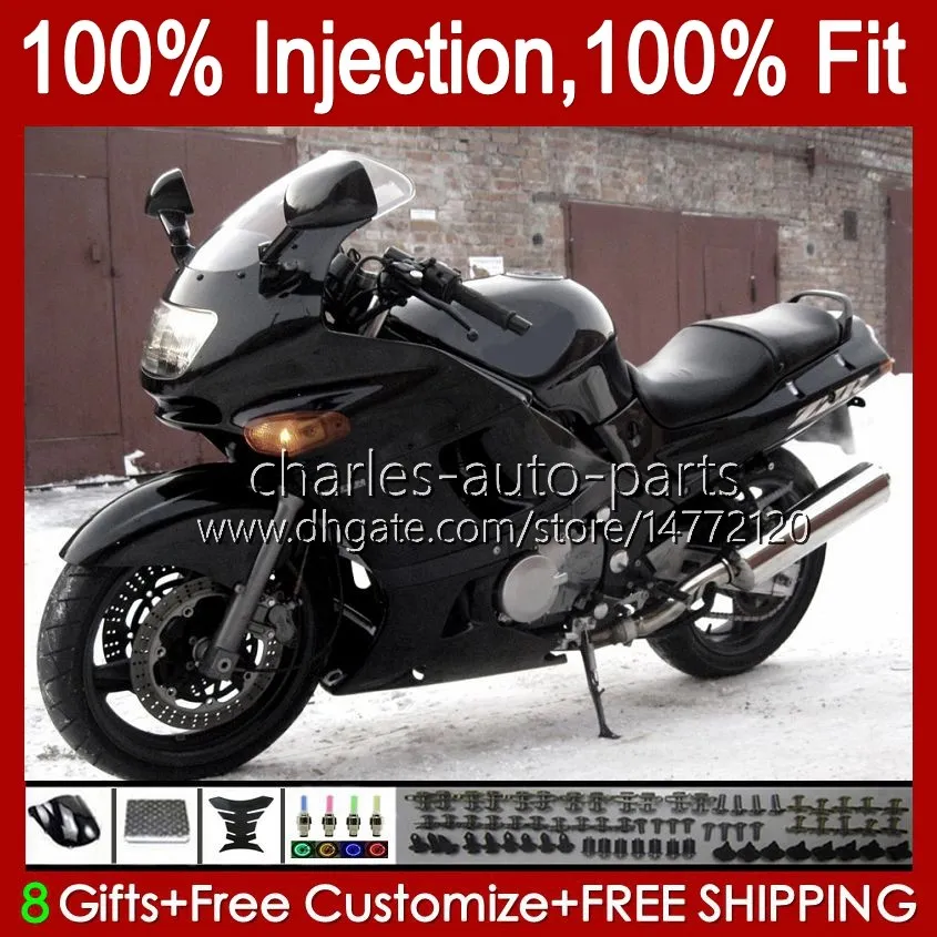 Carénages d'injection pour KAWASAKI NINJA ZZR-400 ZZR-600 ZZR400 93 94 95 96 97 98 99 00 84HC.18 ZZR600 ZZR 600 400 2001 2002 2003 2004 2005 2006 2007 Kit de carrosserie OEM noir brillant