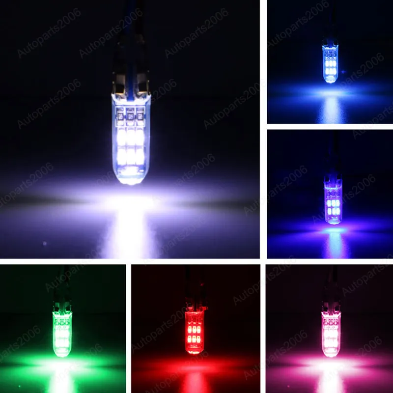 50 Blue Silicone LED Canbus Error Free 12 Volt Led Bulbs T10 W5W 4014 15SMD  168 194 2825 Clearance Lamps 12V From Autoparts2006, $14.27