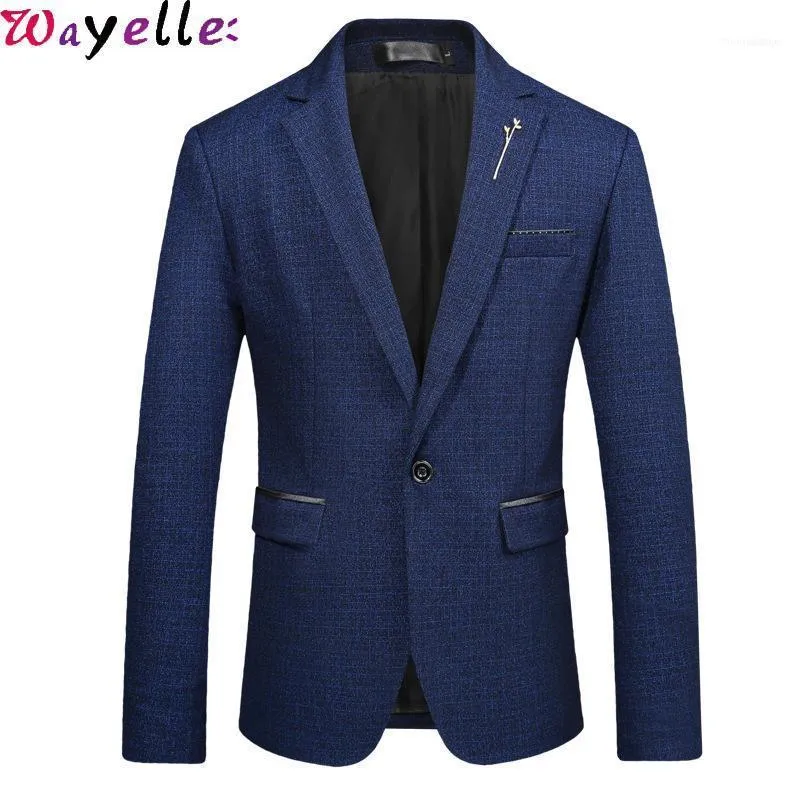 Męskie garnitury Blazers Men Blazer Jacket Slim Fit Business Casual Stylish Strased for Coat Masculino 5xL1286B