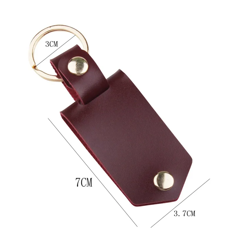 Leather Keychains Pendant Sublimation Blank Aluminum Alloy Car Key Ring Heat Transfer DIY Decorative Keychain Free DHL