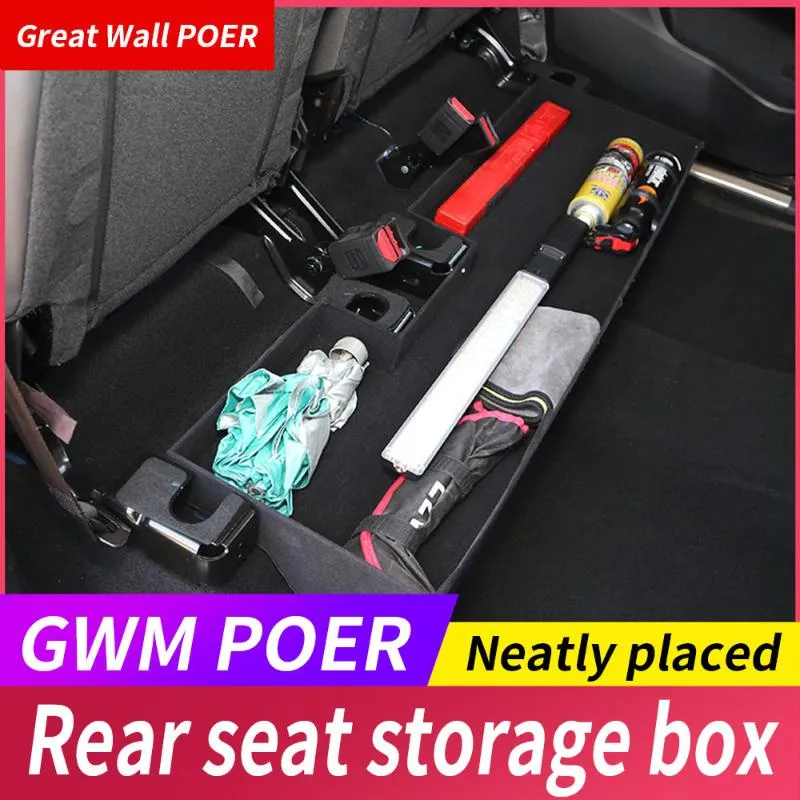 Car Organizer GWM POER Great Wall Refits Rear Seat Storage Box Carbon