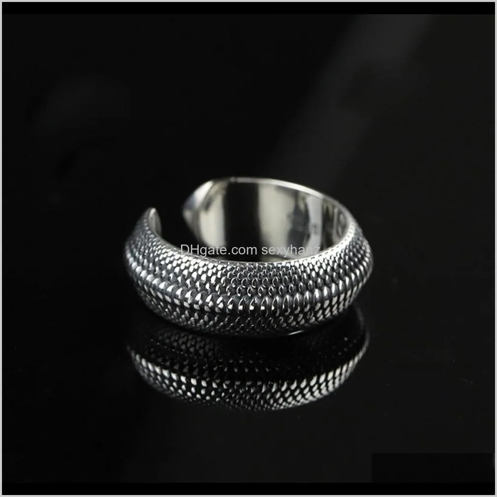 925 sterling silver six pointed star male feather female tail ring, net red live crocker index finger ring
