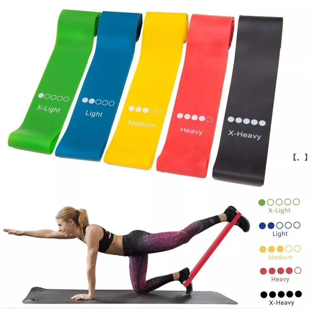 NewParty favor 5 pçs / set elastic yoga resistência de ioga bandas de borracha laço faixas de exercício conjunto fitness força treinamento auxiliar faixas ginásio presente rRA9446
