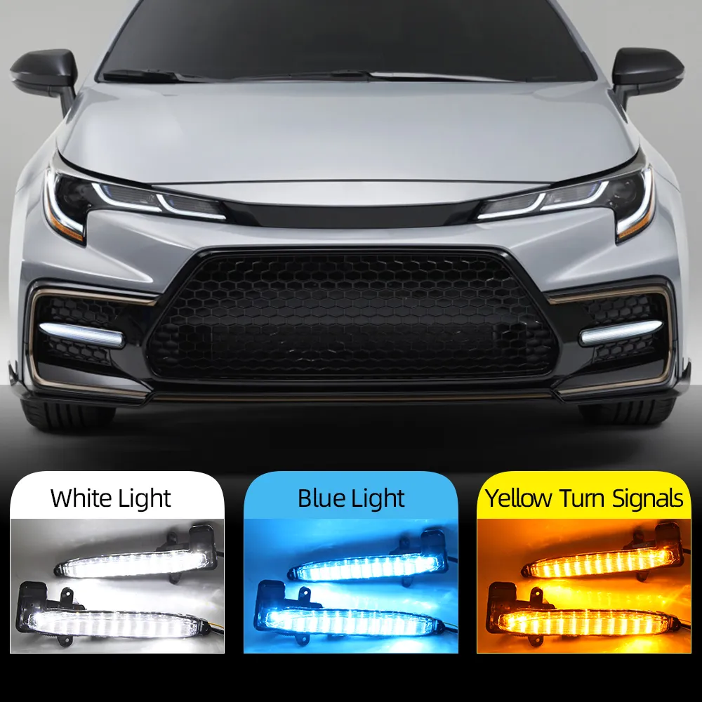 2 sztuk LED DRL dla TOYOTA COROLLA SE XSE 2020 2021 Daylight Yellow Turn Signal Signal Car Running Light Lightlights